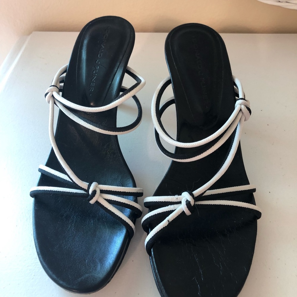 Donald J Pliner Black and White Sandals